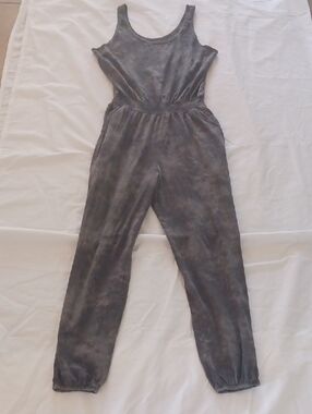 aerie Washed Charcoal Grey Sleeveless Tank Jumpsuit